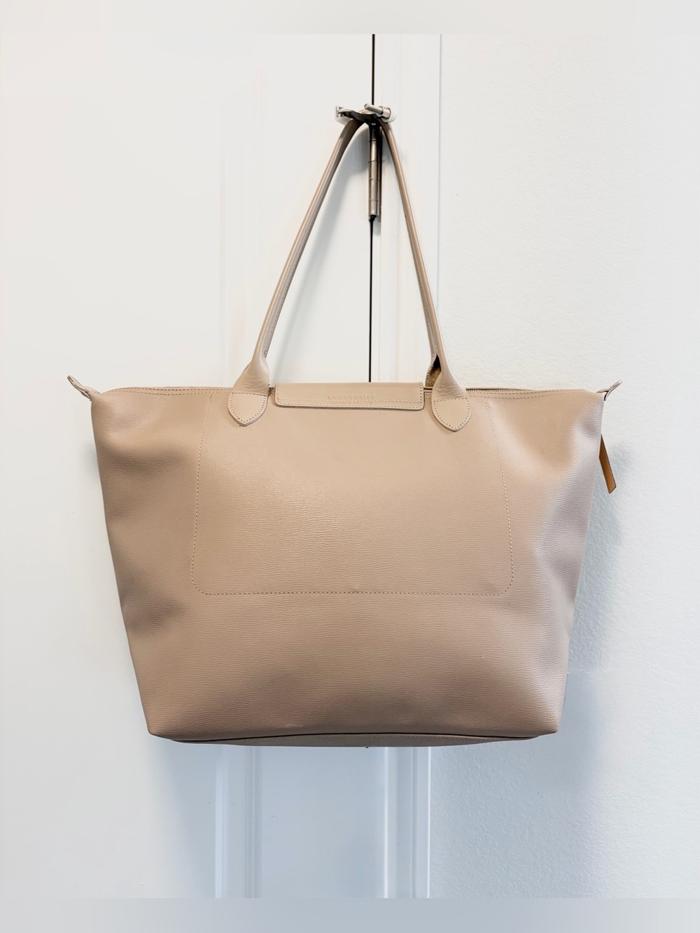 Auth LONGCHAMP Large Le Pliage City Coated Canvas Taupe Tote Bag - Picture 4 of 15